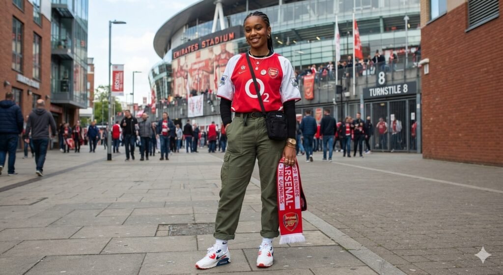 Football Drip: The Ultimate Guide to Stylish Football Fashion Football Drip outfit featuring a stylish football jersey, streetwear trousers, and sneakers