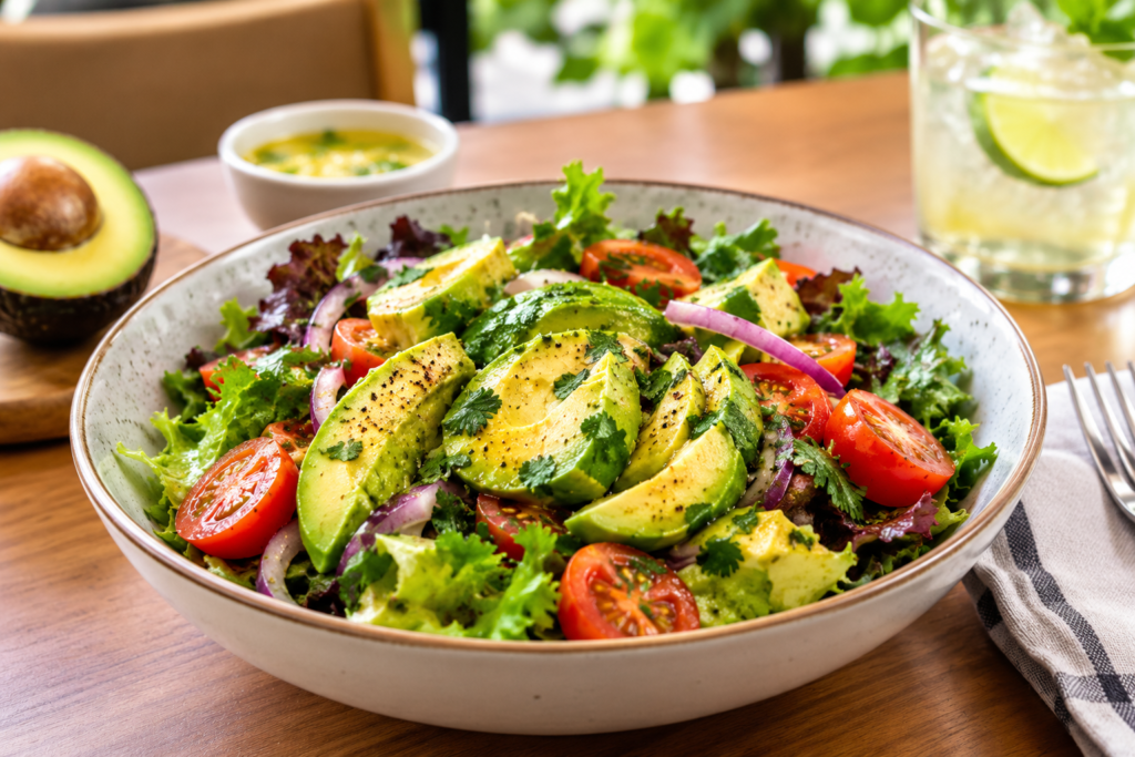 Best Ensalada Con Palta Near Me with fresh avocado and vegetables
